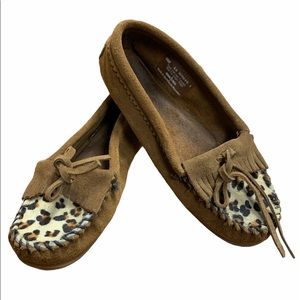 MINNETONKA Moccasins CALF HAIR Leather Loafers